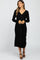 Black Ribbed Button Front Midi Cardigan Maternity Dress
