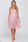 Pink Smocked Shoulder Tie Maternity Dress
