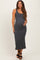 Charcoal Ribbed Basic Maternity Maxi Dress