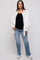 White Striped Puffed Sleeve Maternity Blouse
