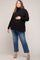 Black Cowl Neck Dolman Sleeve Maternity Plus Sweater