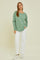 Green Long Sleeve Curved Hem Top
