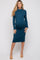 Teal Ribbed Mock Neck Maternity Sweater Dress