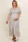 Light Blue Floral Smocked Plus Maternity Maxi Dress
