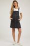 Black Denim Maternity Overall Dress
