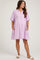 Lavender Button Down Bubble Sleeve Collared Maternity Dress