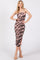 Pink Velvet Floral Ruched Mesh Midi Dress