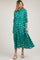 Emerald Floral 3/4 Sleeve Collared Maternity Maxi Dress