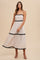 Beige Ric Rac Trim Tiered Midi Dress