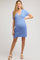 Light Blue Ribbed Knit Maternity Dress
