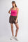 Brown Elastic Waist Side Pocket Active Shorts