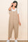 Taupe Button Down Cropped Jumpsuit