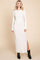 Cream Ribbed Side Slit Maxi Dress