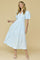 Baby Blue Puff Sleeve Midi Dress
