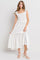 White Contrast Gauze Eyelet Lace Detail Maxi Dress