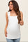 Ivory Ribbed Ruffle Strap Sleeveless Maternity Top