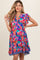 Blue Multicolor Ruffle Accent Maternity Dress