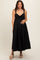 Black Front Tie Sleeveless Maternity Midi Dress