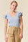 Heather Grey Cable Knit Layered Ruffle Sleeve Top
