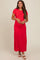 Red Short Sleeve Maternity Midi T-Shirt Dress