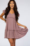Mauve Ruffle Mini Dress