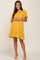 Yellow Floral Smocked Square Neck Ruffle Hem Maternity Dress