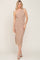 Mocha Ribbed One Shoulder Side Slit Midi Dress