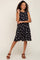 Black Floral Sleeveless Tiered Dress