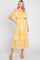 Yellow Floral Flounce Off Shoulder Midi Dress