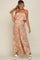 Coral Strapless Ruffle Overlay Maternity Jumpsuit