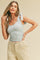 Sky Blue Ribbed Knit Tank