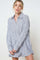 Grey Striped Button Up Linen Romper