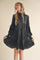 Black Mock Neck Tiered Mini Dress