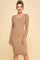 Taupe Ribbed Long Sleeve Dress