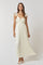 Cream Sleeveless Pleated Dress