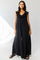 Black Ruffle Accent Wide Leg Jumpsuit
