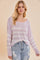 Lavender Stripe Knit Top