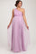 Lavender One Shoulder Tulle Maternity Maxi Dress