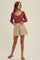 Taupe Smocked Waist Shorts