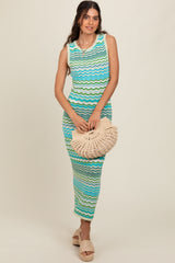 Jade Chevron Round Neck Knit Dress