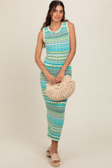 Jade Chevron Round Neck Knit Dress