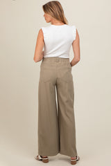 Olive Drawstring Wide Leg Maternity Pants