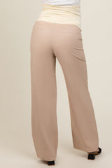 Beige Basic Maternity Trousers