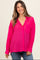 Fuchsia Sheer Button Down Maternity Blouse