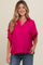 Fuchsia V-Neck Short Sleeve Maternity Top