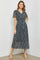 Black Multi Floral Print Midi Dress