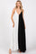 White Color Blocked V-Neck Maxi Dress