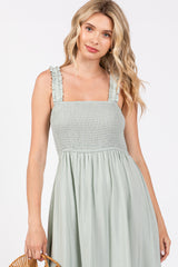 Mint Smocked Bodice Maxi Dress