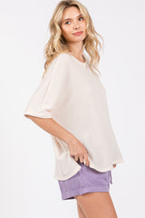 Cream Waffle Knit Dolman Top