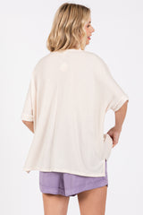 Cream Waffle Knit Dolman Top